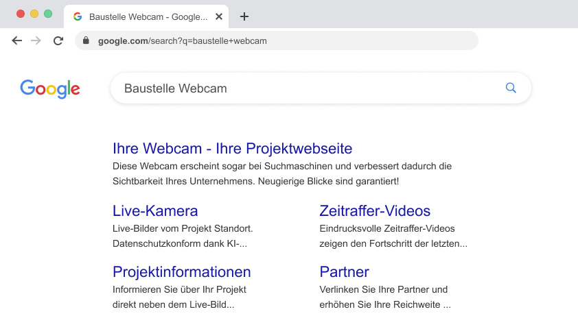Sichtbarkeit der kuckuck.cam in Suchmaschinen